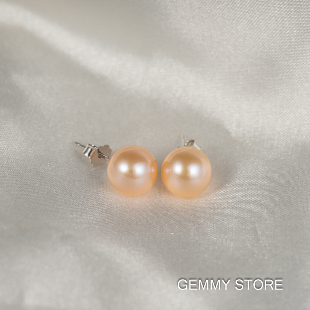 Pink Round Pearl Earrings SE1057 - Image 3