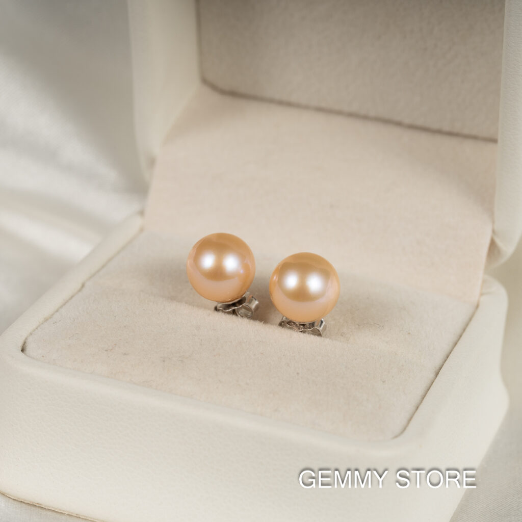 Pink Round Pearl Earrings SE1057 - Image 4