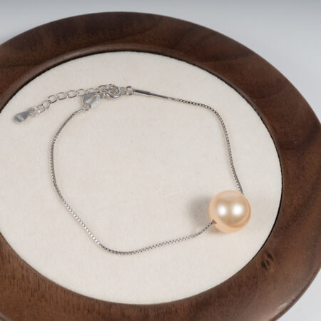 Lắc Tay Bạc Lụa Ngọc Trai Hồng BC1030