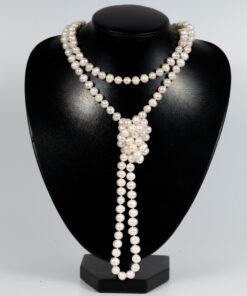 Vòng Ngọc Trai Trắng 9 ly Dài 136cm NE1046