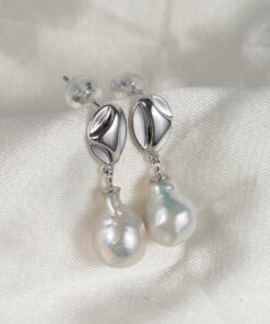 Bông Tai Ngọc Trai Bạc Dáng Thả DE1021