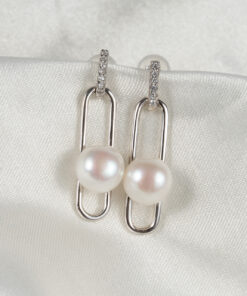 Bông Tai Ngọc Trai Bạc Dáng Thả DE1022