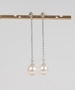 Bông Tai Ngọc Trai Bạc Dáng Thả DE1023