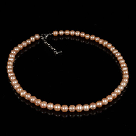 7mm Pink Pearl Necklace NE1071-Hong