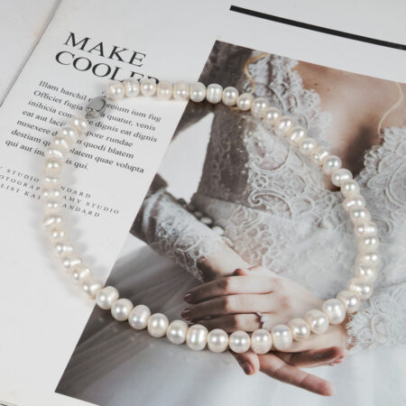 White Pearl Necklace 8-9mm NE1065