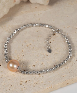 Lắc Tay Bạc Bi Ngọc Trai Hồng BC1044