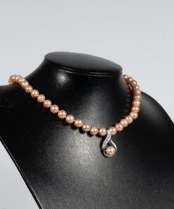 Vòng Cổ Ngọc Trai 8-9mm Có Mặt Hồng NP1060