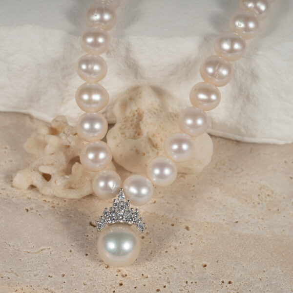 Vòng Cổ Ngọc Trai Có Mặt Trắng NP1064