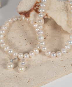 Bộ Trang Sức Ngọc Trai Gồm Vòng Cổ,Vòng Tay Và Bông Tai NE1077BESE1065