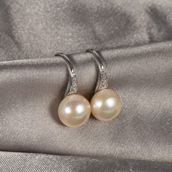 Bông Tai Ngọc Trai Hồng Móc Câu HE1013