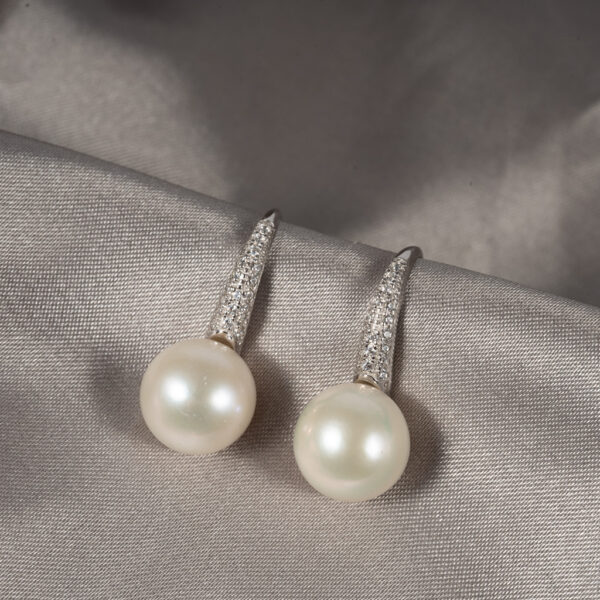 White Pearl Hook Earrings HE1010