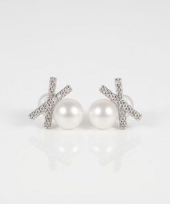 Bông Tai Ngọc Trai Trắng Viền Đá X SE1079