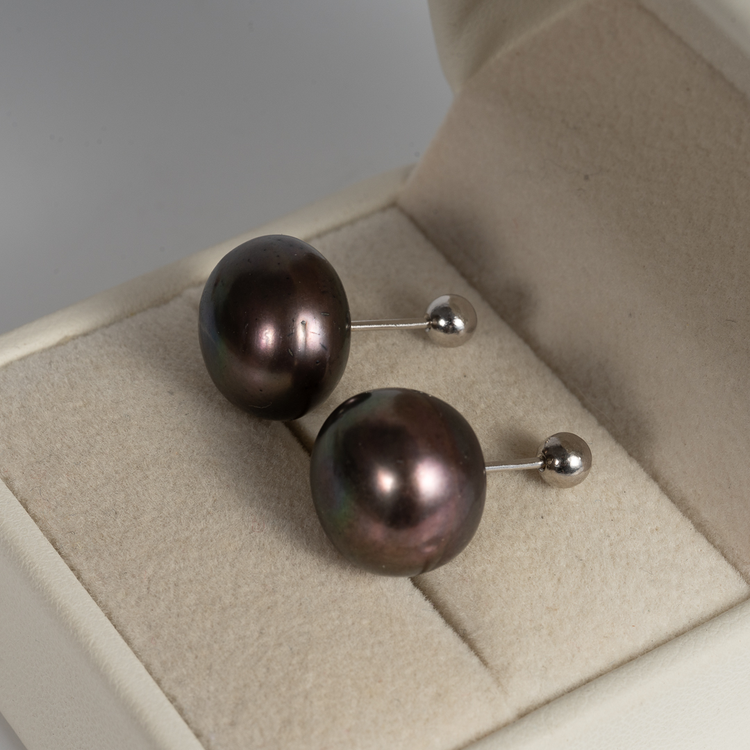 Large Black Pearl Earrings DE1034