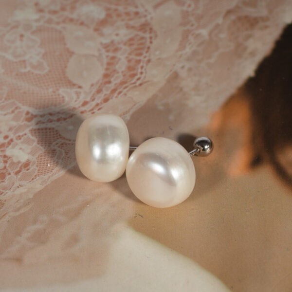 Bông Tai Ngọc Trai Trắng Trước Sau DE1033