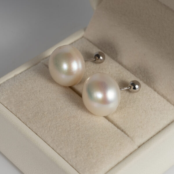 Bông Tai Ngọc Trai Trắng Trước Sau DE1033