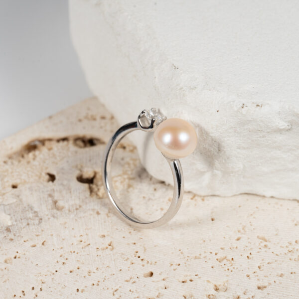 Pink Pearl Ring with S925 Sterling Silver Combination SR1034