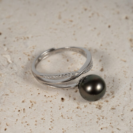 Nhẫn Ngọc Trai Tahiti Đen S925 SR1032