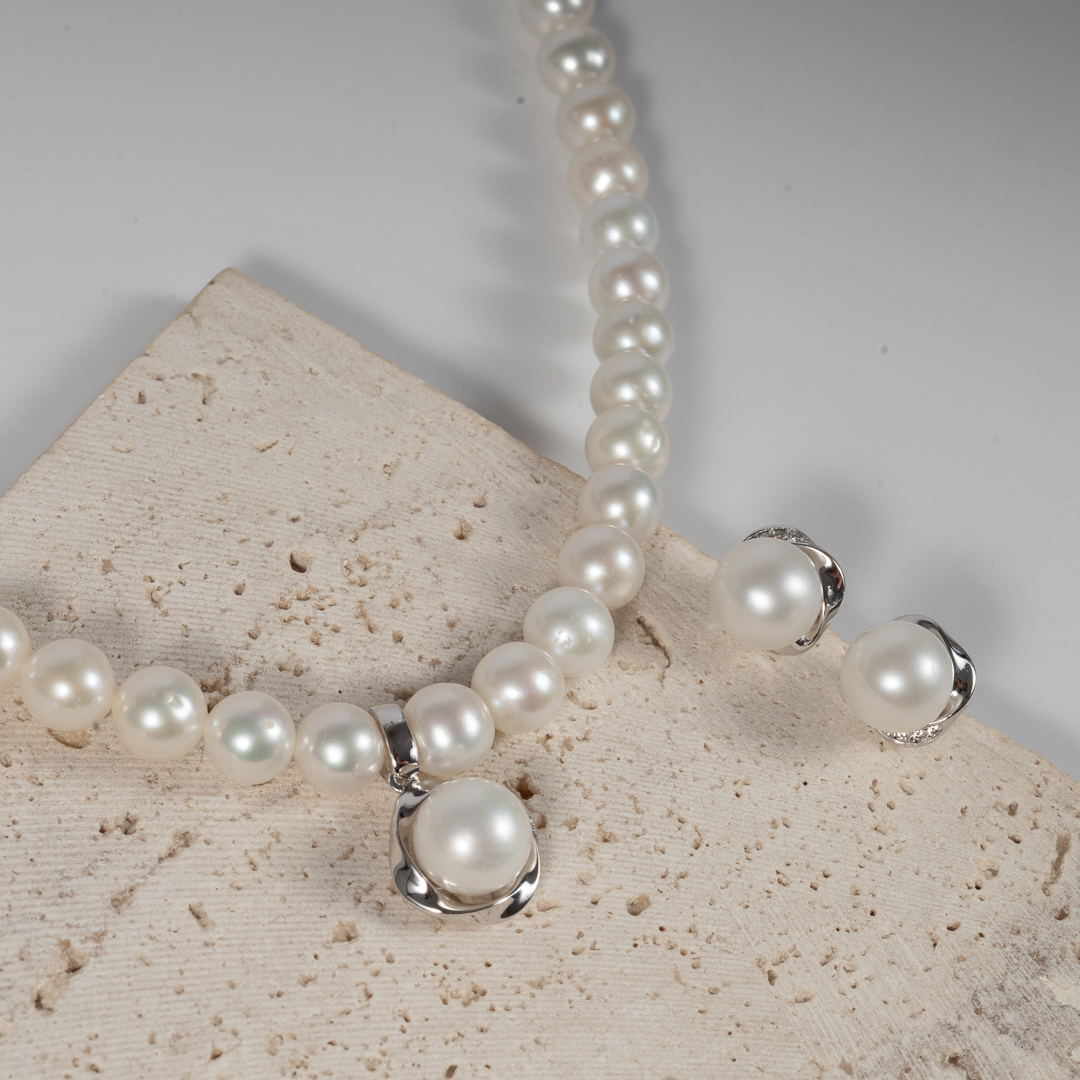 Bộ Trang Sức Ngọc Trai Vòng Cổ Có Mặt Và Bông Tai SET1013 - Hình ảnh 4