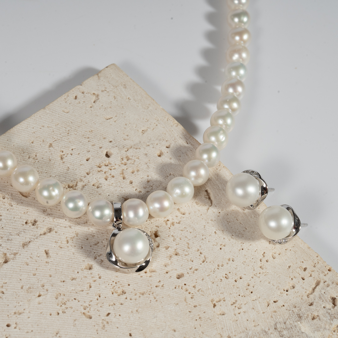 Bộ Trang Sức Ngọc Trai Vòng Cổ Có Mặt Và Bông Tai SET1013 - Hình ảnh 5