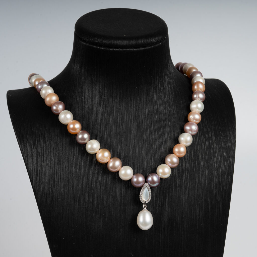 Bộ Trang Sức Ngọc Trai Vòng Cổ Có Mặt Và Bông Tai SET1015