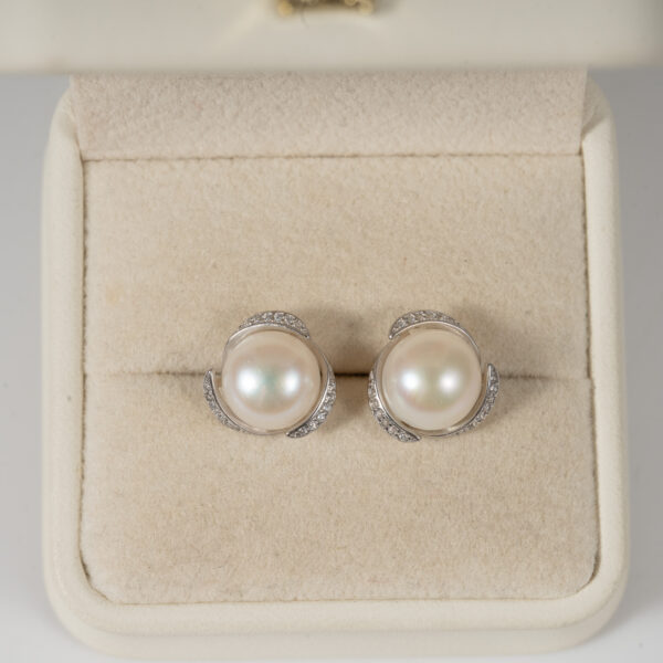 Bông Tai Ngọc Trai Đính Đá SE1085