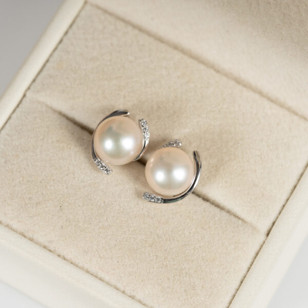 Bông Tai Ngọc Trai Viền Bạc DE1040