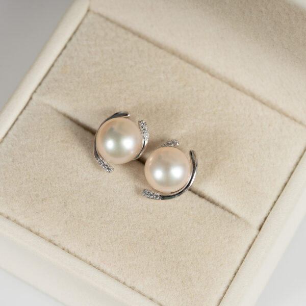 Bông Tai Ngọc Trai Viền Bạc DE1040