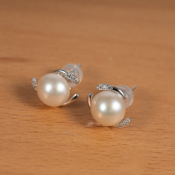 Bông Tai Ngọc Trai Viền Bạc DE1040