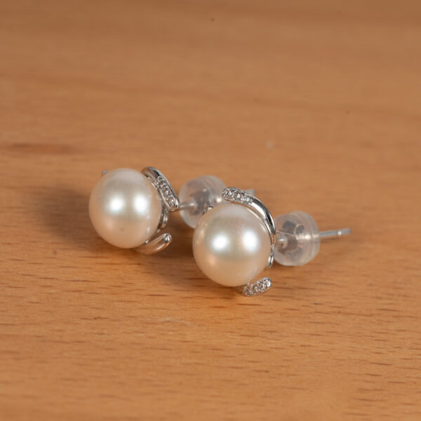 Bông Tai Ngọc Trai Viền Bạc DE1040