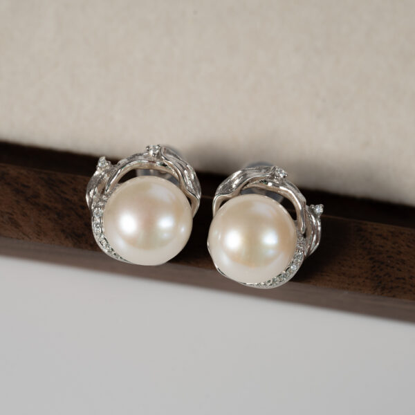 Bông Tai Ngọc Trai Viền Bạc DE1044