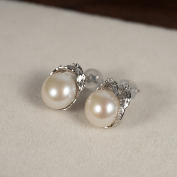 Bông Tai Ngọc Trai Viền Bạc DE1044