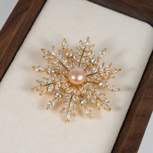 Cài Áo Ngọc Trai Bông Tuyết BR0120
