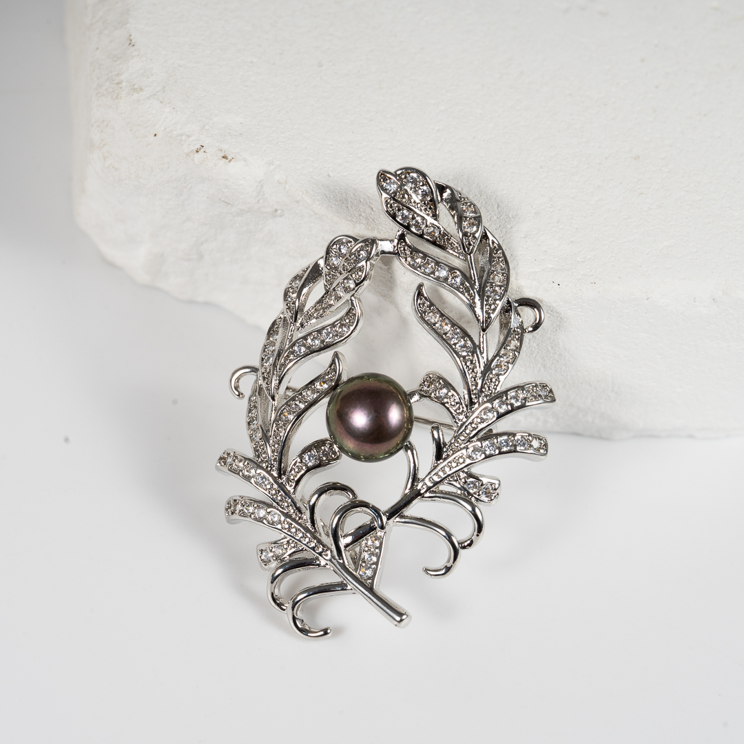 Cài Áo Ngọc Trai Lông Vũ BR0121