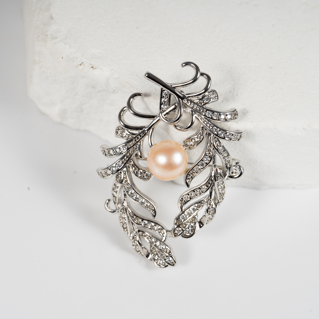 Cài Áo Ngọc Trai Lông Vũ BR0121 - Hình ảnh 2