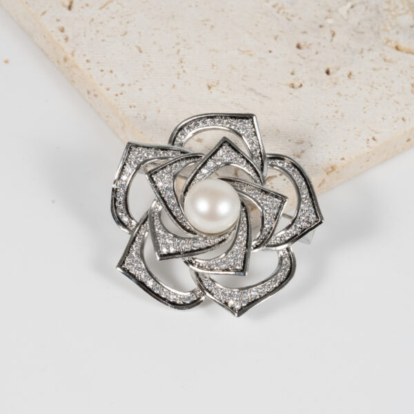 Cài Áo Ngọc Trai Hoa Trà BR0122