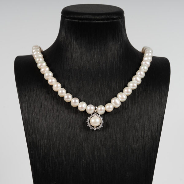 Vòng Ngọc Trai Kết Hợp Mặt Bạc NP1081