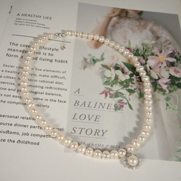 Vòng Ngọc Trai Kết Hợp Mặt Bạc NP1081