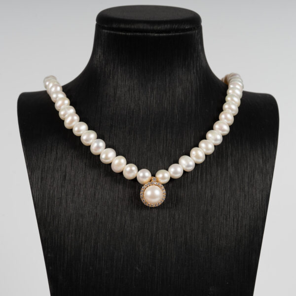 Vòng Ngọc Trai Kết Hợp Mặt Bạc NP1082