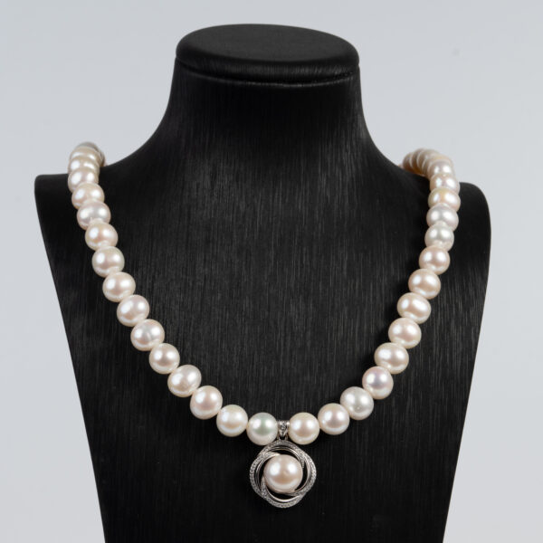 Vòng Ngọc Trai Kết Hợp Mặt Bạc NP1085