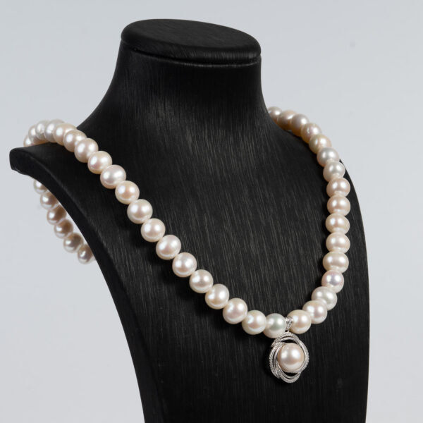 Vòng Ngọc Trai Kết Hợp Mặt Bạc NP1085