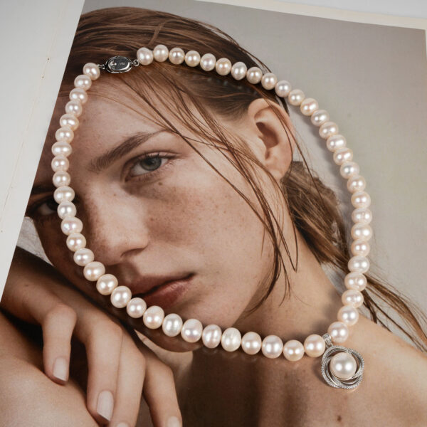 Vòng Ngọc Trai Kết Hợp Mặt Bạc NP1085