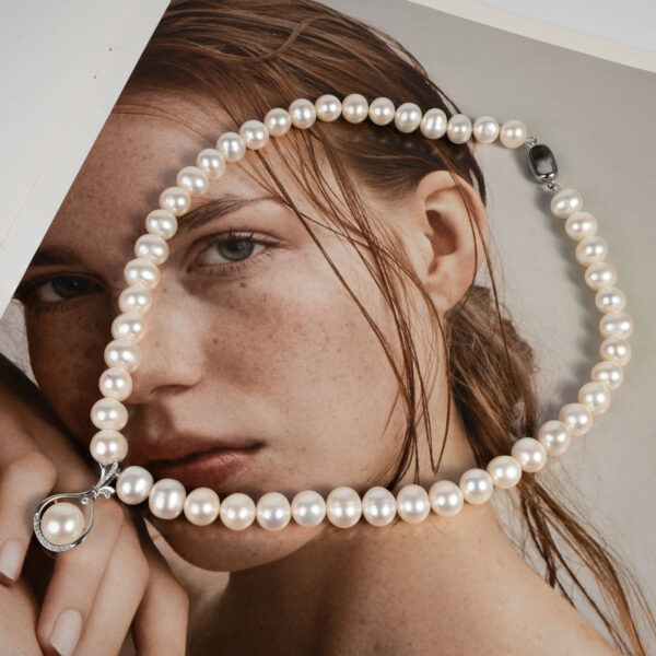 Vòng Ngọc Trai Kết Hợp Mặt Bạc NP1086