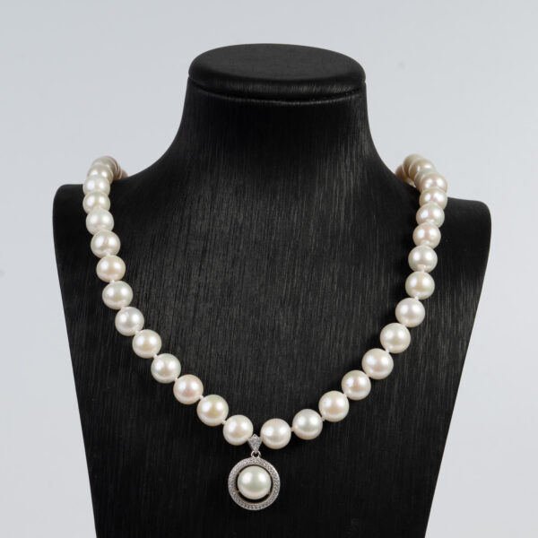 Vòng Ngọc Trai Kết Hợp Mặt Bạc NP1087