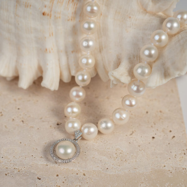 Vòng Ngọc Trai Kết Hợp Mặt Bạc NP1087