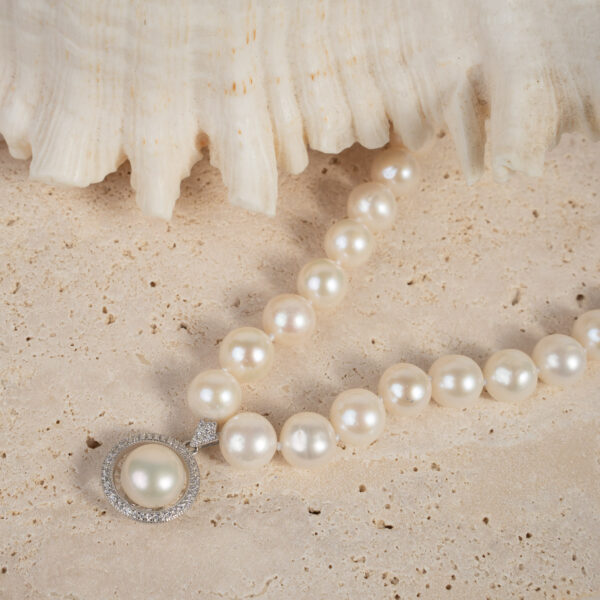 Vòng Ngọc Trai Kết Hợp Mặt Bạc NP1087