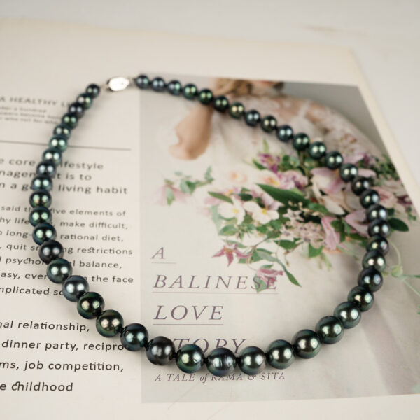 Black-Green Tahitian Pearl Necklace NE1173 Convert to PDF - Image 3